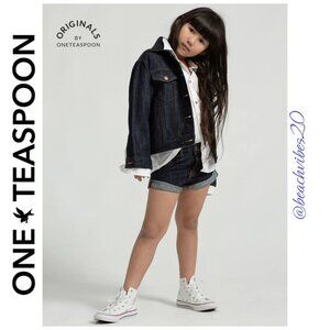 ONE TEASPOON Kids Raw Indigo Bandit Trucker Jacket NWT